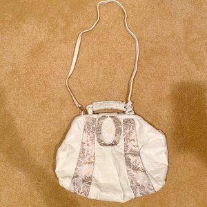 Vintage White Leather Crossbody Purse